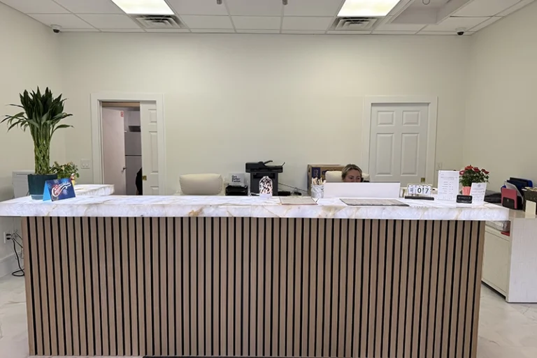 The front reception area of Bergtold Chiropractic Naples Florida